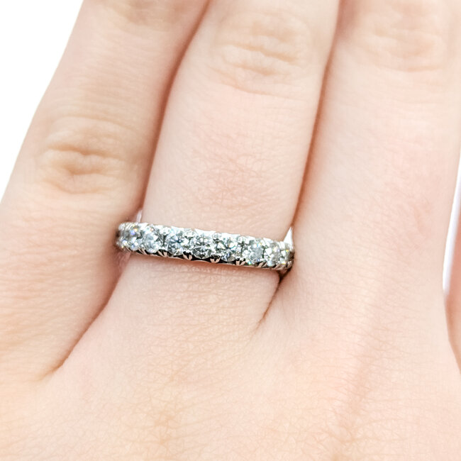 Ring Bridal 3/4 Eternity .75ctw Round Diamonds 14kw 3.3mm Sz5.5 1.6g 125120017