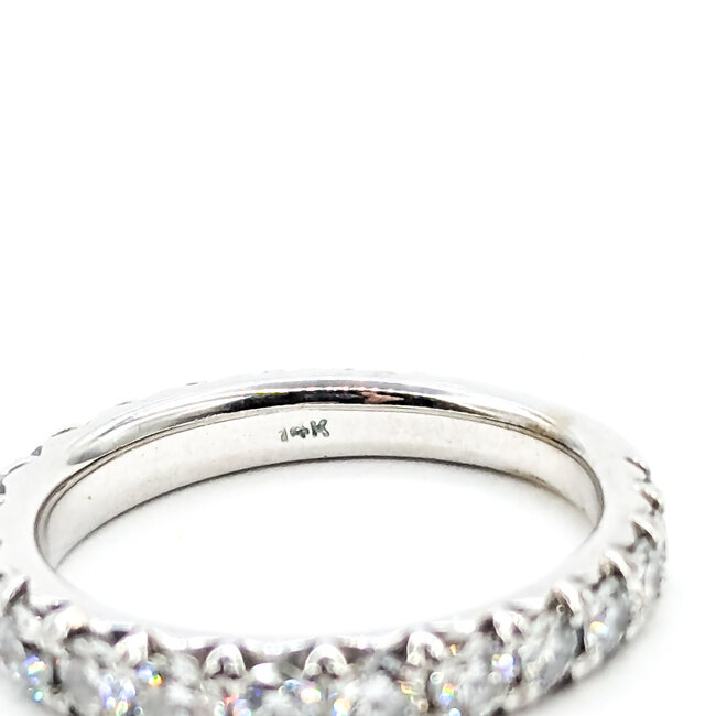 Ring Bridal 3/4 Eternity .75ctw Round Diamonds 14kw 3.3mm Sz5.5 1.6g 125120017
