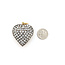 Pendant Heart Locket 6.00ctw Round Diamonds 18ky & Sterling 1.75x1.4" 20.1g 125120013