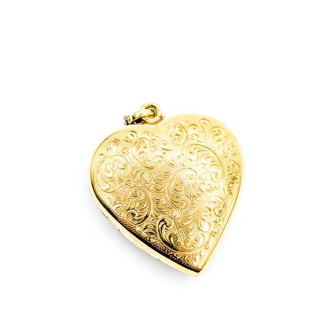 Pendant Heart Locket 6.00ctw Round Diamonds 18ky & Sterling 1.75x1.4" 20.1g 125120013
