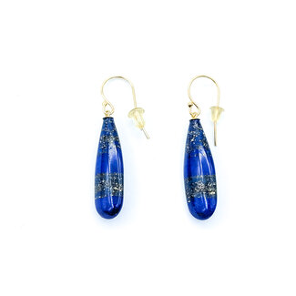 Earrings Drop Lapis 14ky 28.5mm 5g 225120036