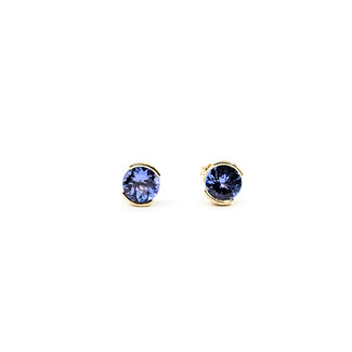 Earrings Stud 1.60ct Tanzanite 14ky 6.2mm 1.73g 125120011