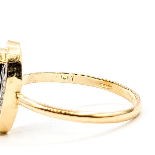 Ring Halo .04ctw Round Diamonds 14ky 15.5x10mm Sz9.5 2.68g 125120106