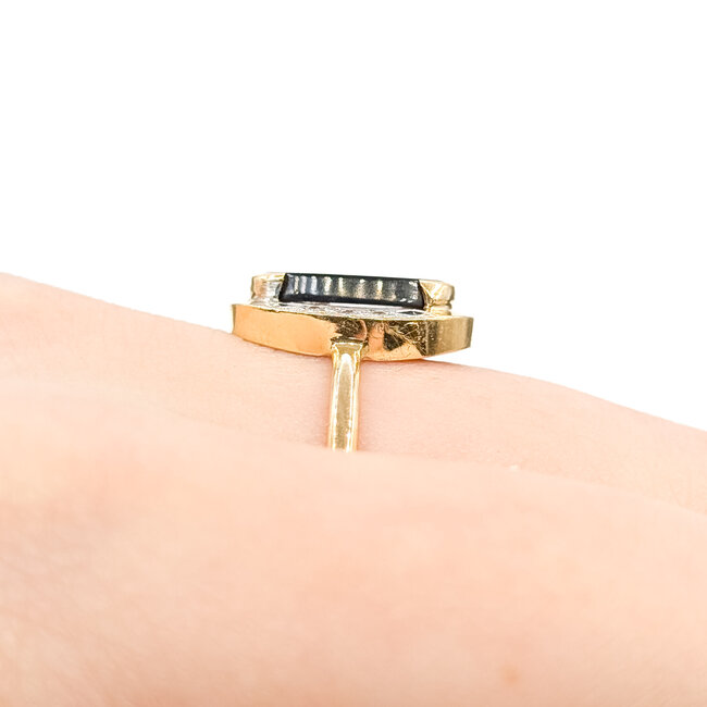 Ring Halo .04ctw Round Diamonds 14ky 15.5x10mm Sz9.5 2.68g 125120106