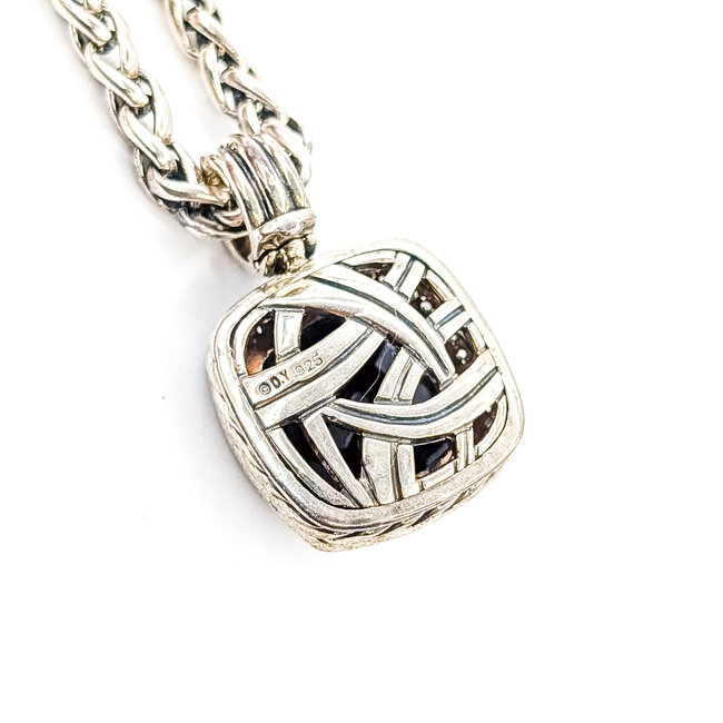 Pendant David Yurman Albion .28ctw Round Diamonds 6.30ctw Black Onyx SS 18" 36.34g 226012003