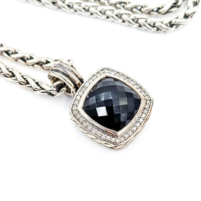 Pendant David Yurman Albion .28ctw Round Diamonds 6.30ctw Black Onyx SS 18" 36.34g 226012003