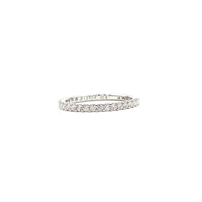 Ring Bridal 3/4 Eternity .30ctw Round Diamonds 14kw Sz4.5 1.1g 125120080