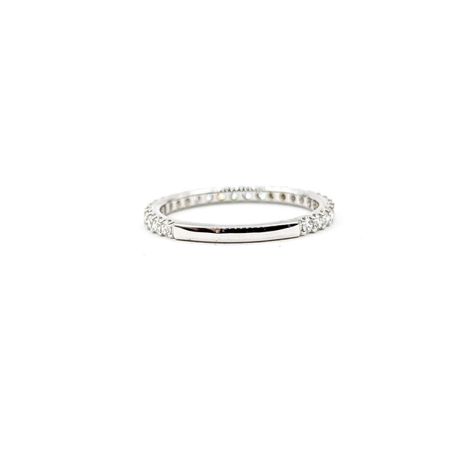 Ring Bridal 3/4 Eternity .30ctw Round Diamonds 14kw Sz4.5 1.1g 125120080