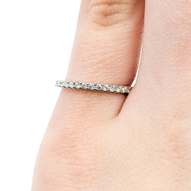 Ring Bridal 3/4 Eternity .30ctw Round Diamonds 14kw Sz4.5 1.1g 125120080