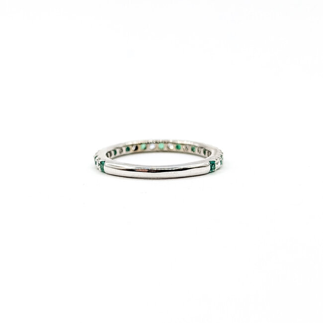 Ring Bridal .25ctw Round Diamonds .30ctw Emerald 14kw 2mm Sz4.75 1.7g 125120097