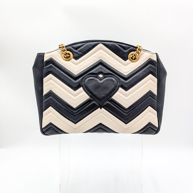 Handbag Gucci GG Marmont Black & White 126015101