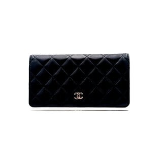Wallet Chanel Yen Caviar Quilted Lambskin Black Long 125125068