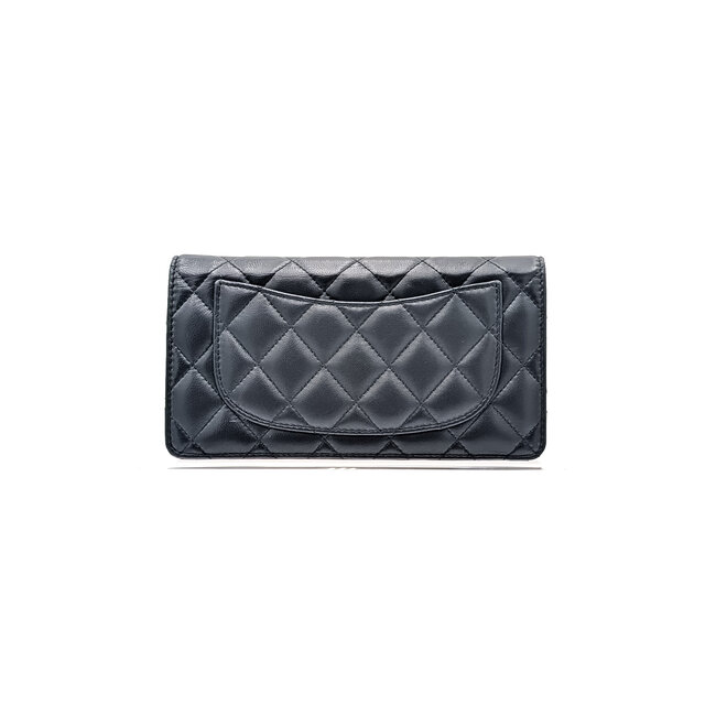 Wallet Chanel Yen Caviar Quilted Lambskin Black Long 125125068