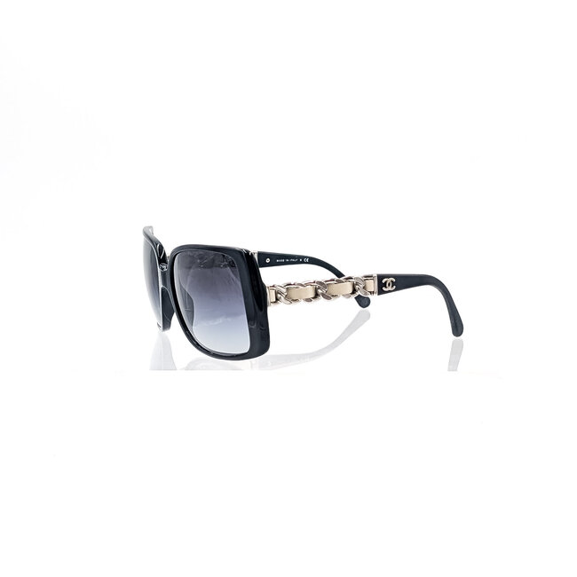 Sunglass Chanel Square Black Frame Beige Chain 125125069