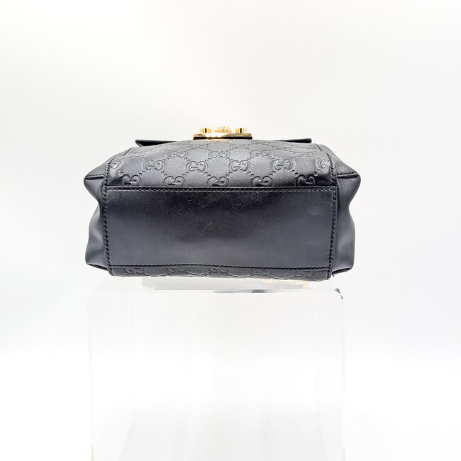 Backpack Gucci GG Guccissima Padlock Black Leather 126015095