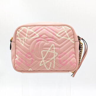 Handbag Gucci Ghost Graffiti GG Marmont Pink 126015093
