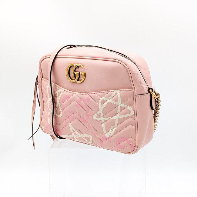 Handbag Gucci Ghost Graffiti GG Marmont Pink 126015093