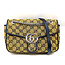 Handbag Gucci Marmont Matelasse Canvas & Navy Leather 125095084