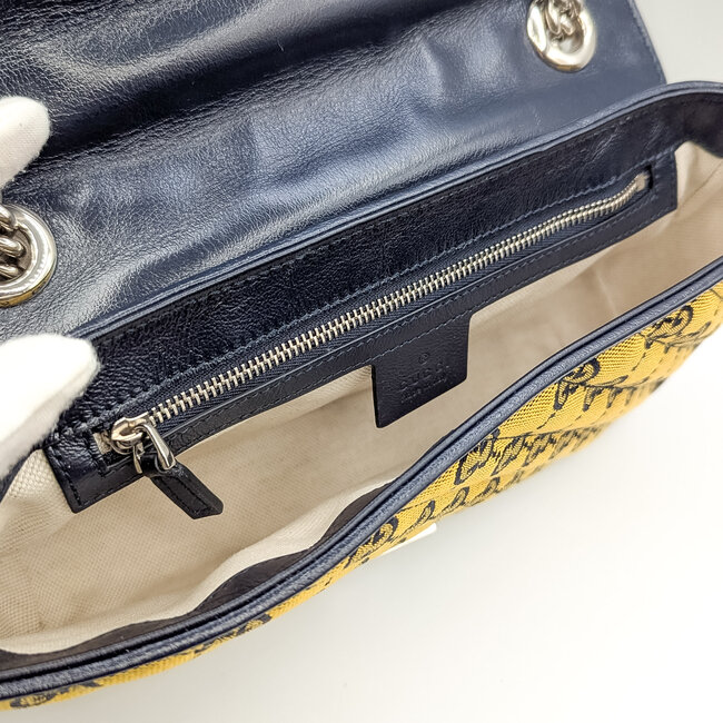 Handbag Gucci Marmont Matelasse Canvas & Navy Leather 125095084