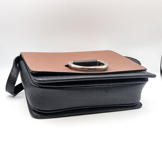 Handbag Burberry D-Ring Brown & Black Grained Leather 125095007