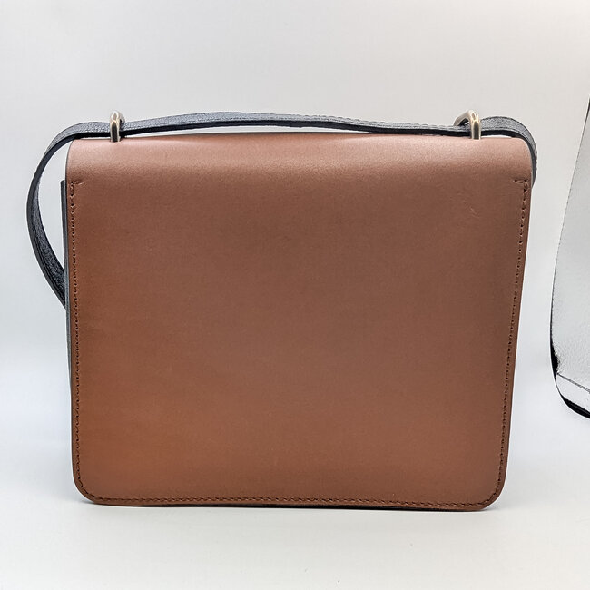 Handbag Burberry D-Ring Brown & Black Grained Leather 125095007