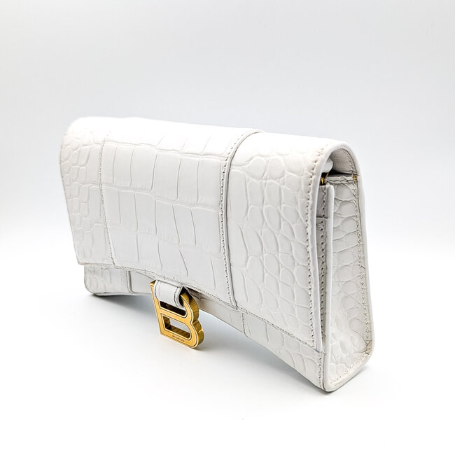 Handbag Balenciaga Hourglass Wallet on a Chain Mock-Croc 225095002