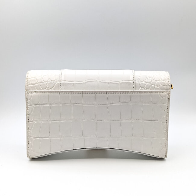 Handbag Balenciaga Hourglass Wallet on a Chain Mock-Croc 225095002