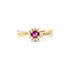 Ring Bypass Halo 0.07ctw Round Diamonds .23ct Red Ruby 18ky 900pt 4mm Sz6 3.3g 126010018