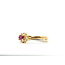 Ring Bypass Halo 0.07ctw Round Diamonds .23ct Red Ruby 18ky 900pt 4mm Sz6 3.3g 126010018