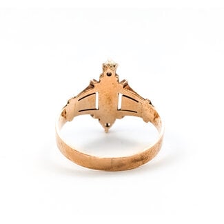 Ring Victorian .20ctw Garnets Pearls 9kr Sz9 3g 226012009