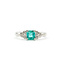 Ring Milgrain 0.1ctw Round Diamonds 0.6ct Colombian Emerald Pt900 Sz6 4.67g 126010026
