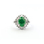 Ring Double Halo 0.66ctw Round & Baguette Diamonds 1.97ct Jade Pt900 Sz6 8.33g 126010024