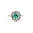 Ring Halo Floral 0.78ctw Round Diamonds 0.65ct Colombian Emerald Pt900 Sz6 5.24g 126010029