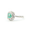 Ring Halo Floral 0.78ctw Round Diamonds 0.65ct Colombian Emerald Pt900 Sz6 5.24g 126010029