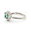 Ring Halo Floral 0.78ctw Round Diamonds 0.65ct Colombian Emerald Pt900 Sz6 5.24g 126010029