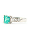 Ring 7-Stone 0.35ctw Round & Emerald Diamonds 1.05ct Colombian Emerald Pt900 Sz6.5 5.02g 126010025