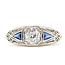 Ring Art Deco Filigree .40ct Old Mine Diamonds Sapphires Plat Sz8 2.9g 226012008