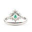 Ring Pear Halo 0.55ctw Round & Marquise Diamonds .55ct Green Emerald Pt900 Sz6 6.14g 126010028