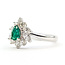 Ring Pear Halo 0.55ctw Round & Marquise Diamonds .55ct Green Emerald Pt900 Sz6 6.14g 126010028