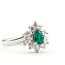 Ring Pear Halo 0.55ctw Round & Marquise Diamonds .55ct Green Emerald Pt900 Sz6 6.14g 126010028