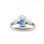 Ring 3-Stone 0.47ctw Round Diamonds 3.55ct Blue Sapphire 900pt 3mm Sz8 7.09g 126010013