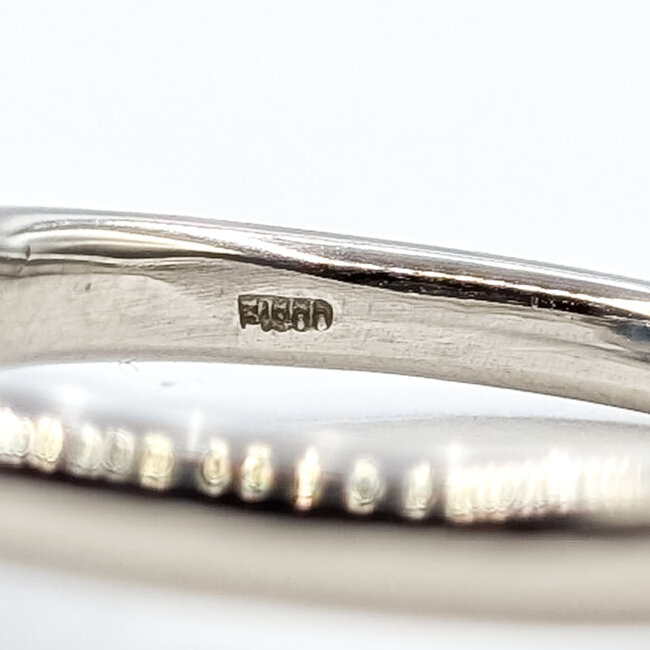 Ring 3-Stone 0.47ctw Round Diamonds 3.55ct Blue Sapphire 900pt 3mm Sz8 7.09g 126010013