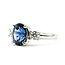 Ring 3-Stone 0.47ctw Round Diamonds 3.55ct Blue Sapphire 900pt 3mm Sz8 7.09g 126010013