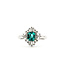Ring Halo 0.43ctw Round & Baguette Diamonds 0.52ct Colombian Emerald Pt900 Sz5.75 5.43g 126010030