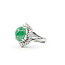 Ring Cocktail Halo 0.44ctw Round & Baguette Diamonds 10x8mm Jade 900pt 16mm Sz4 8.11g 126010012