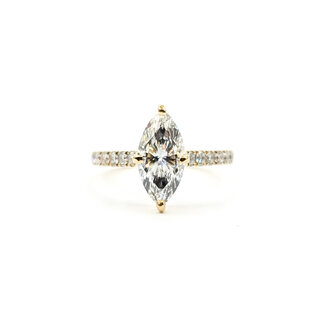 Ring Engagement 1.34ct Marquise Lab Grown Diamond IGI: 662443729  .30ctw Round Diamonds 18ky sz5 13.5mm 2.71g 124060190
