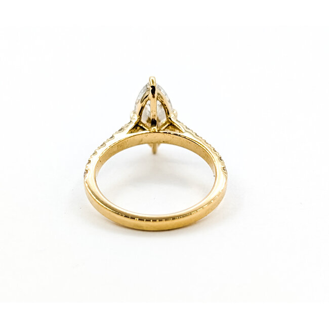 Ring Engagement 1.34ct Marquise Lab Grown Diamond IGI: 662443729  .30ctw Round Diamonds 18ky sz5 13.5mm 2.71g 124060190