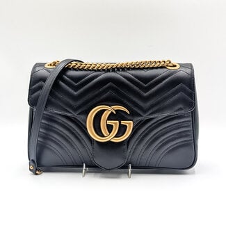 Shoulder Gucci GG Marmont Large Black Calfskin 126015126