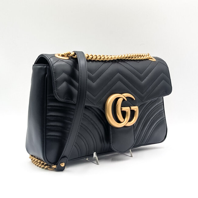 Shoulder Gucci GG Marmont Large Black Calfskin 126015126