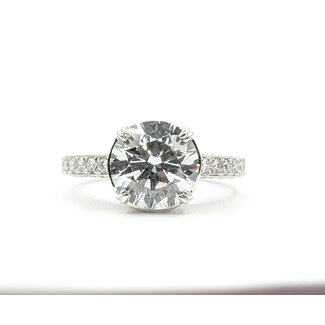 Ring Hidden Halo 3.09ct Lab Grown Diamond IGI: 743571390 0.75ctw Near Colorless Diamonds 18kw 2.6mm Sz6.5 6g 125120088